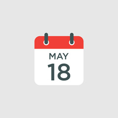 calendar - May 18 icon illustration isolated vector sign symbol