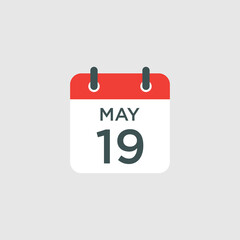 calendar - May 19 icon illustration isolated vector sign symbol