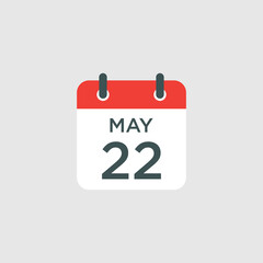 calendar - May 22 icon illustration isolated vector sign symbol