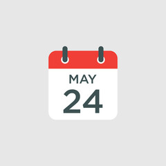 calendar - May 24 icon illustration isolated vector sign symbol
