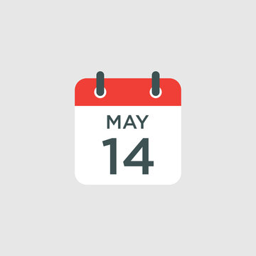 calendar - May 14 icon illustration isolated vector sign symbol