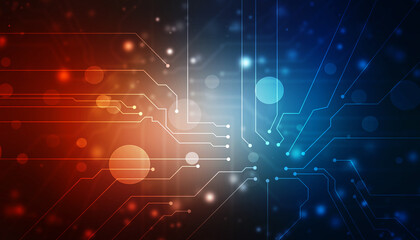 Abstract futuristic circuit board Illustration, Circuit board with various technology elements. Circuit board pattern for digital abstract technology background