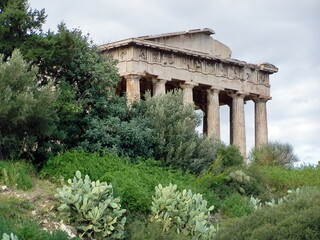 Fototapeta na wymiar Temple in an archaeological park in Athens, Greece