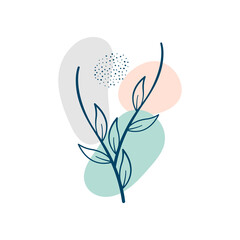 concept line themed leaf vector