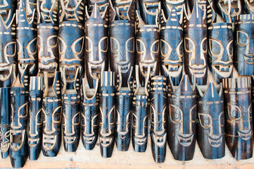 KOLKATA, WEST BENGAL , INDIA - DECEMBER 14TH 2013 : Wooden Artworks of handicraft, on display...