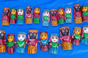 Dolls made of wood, handicraft on display during Handicraft Fair in Kolkata - the biggest handicrafts fair in Asia.
