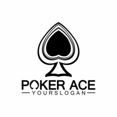 Fototapeta premium Poker Ace spade Logo Design for Casino Business, Gamble, Card Game, Speculate, etc-vector