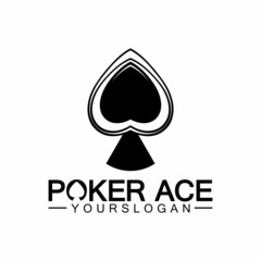 Poker Ace spade Logo Design for Casino Business, Gamble, Card Game, Speculate, etc-vector