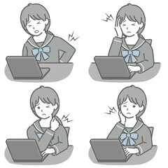 パソコン操作が辛い女子学生