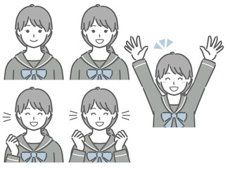 喜ぶ表情の強弱　女子学生