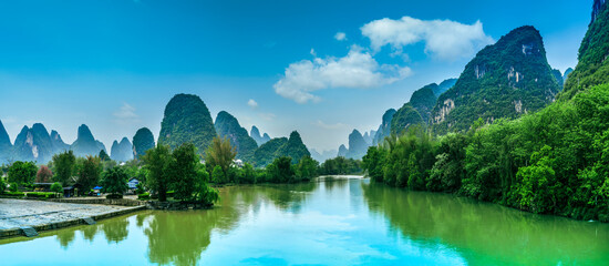 Green mountains and green waters in Guilin, Guangxi