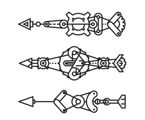 arrows vector line illustration steampunk style