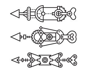 arrows vector line illustration steampunk style