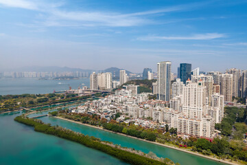 Fototapeta na wymiar Xiamen Cityscape Large Format Aerial Photography