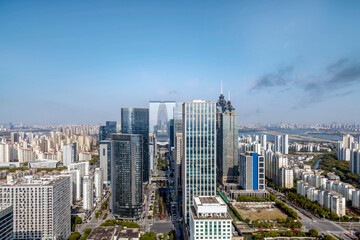 Fototapeta premium aerial photography suzhou city building landscape skyline