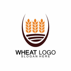 Agriculture Wheat logo template vector icon design