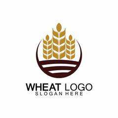 Agriculture Wheat logo template vector icon design