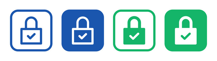 Lock icon set. Padlock symbol. Security system vector illustration.