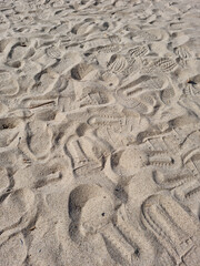 Lines in the sand of a beach