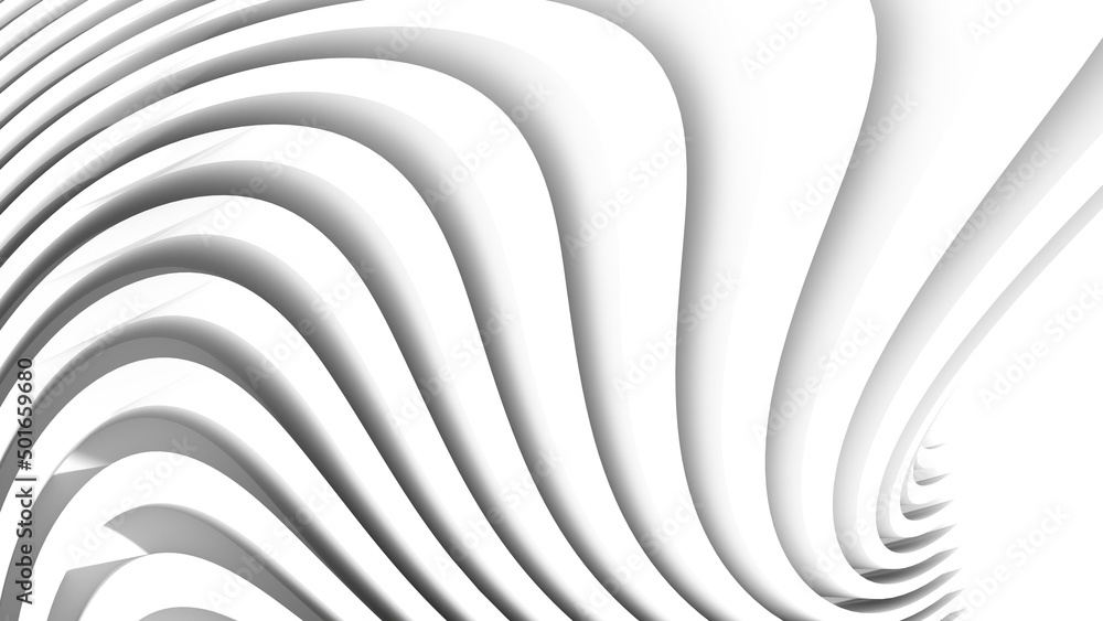 Wall mural abstract background with stripes or curved lines. 3d render