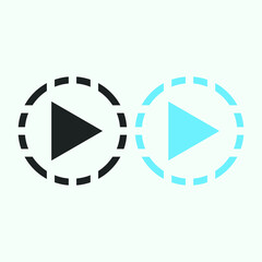 Play button icon in trendy flat style isolated on grey background. Play symbol for your web site design, logo, app, UI. Vector illustration