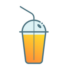 Cold drink plastic disposable cup Logo Icon pet beverage cup vector illustration 