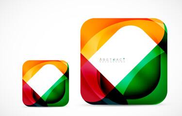 Minimal background. Abstract square shape with round corners created with wavy forms. Vector Illustration For Wallpaper, Banner, Background, Landing Page