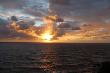 Sunset in Byron Bay near lighthouse. 