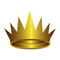 Golden color crown king vector illustration