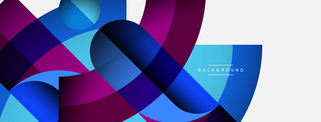 Obraz premium Geometric abstract background. Round shapes, circles, lines composition for wallpaper banner background or landing page