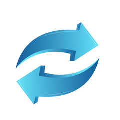 Circular 3d arrow sign vector Illustration