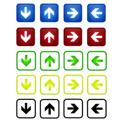 Glossy arrow button set vector