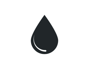 Black drop vector icon or rain icon isolated on white background