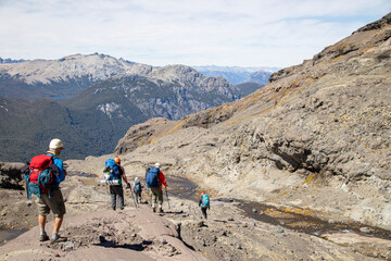 hiking in the mountains