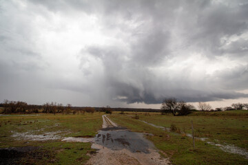 storm clouds over the river