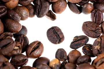 Fototapeta premium Close up view of coffee beans