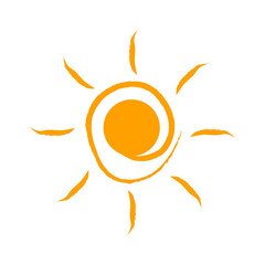 A symbol summer sun with beams vector illustration