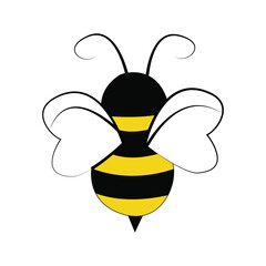 Illustration of a cute bee isolated on white background