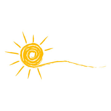 A symbol of the bright summer sun with beams vector illustration