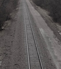 railroad tracks in the countryside