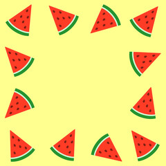 スイカの背景イラスト。夏の広告やイベントなどに使える用。
