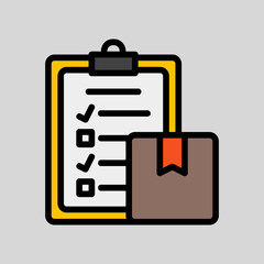 Packing list icon in filled line style, use for website mobile app presentation