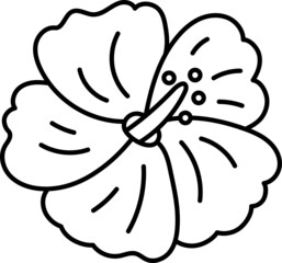 hibiscus doodle hand drawing icon