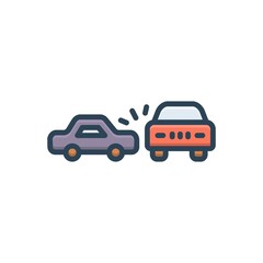 Color illustration icon for accidents