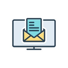 Color illustration icon for mailed