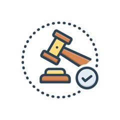 Color illustration icon for justify
