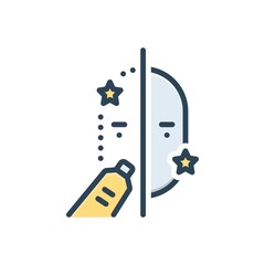 Color illustration icon for naturally lotion