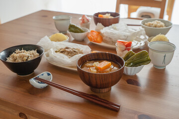 日常素材　お昼ご飯の食べ物素材