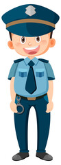 Police officer cartoon character on white background