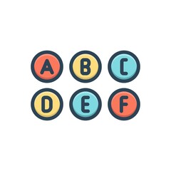 Color illustration icon for spelling